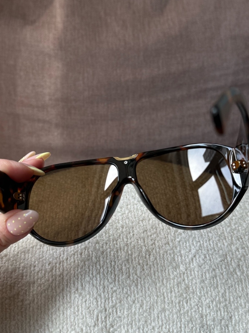 Tortoiseshell Oversized Aviator Sunglasses, SOJOS, Brown Lenses, Trendy - Picture 6 of 9